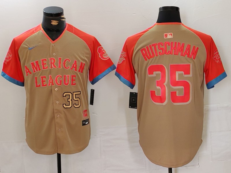 Men Baltimore Orioles #35 Rutschman Orange All star 2024 Nike MLB Jersey style 2->baltimore orioles->MLB Jersey